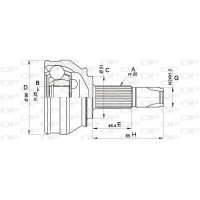 CVJ5252.10 OPEN PARTS Шарнирный комплект, Привідний вал
