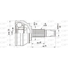 CVJ5252.10 OPEN PARTS Шарнирный комплект, Привідний вал