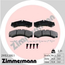 29153.200.1 ZIMMERMANN Комплект гальмівних колодок дисковий гальм
