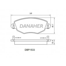DBP1533 DANAHER Комплект гальмівних колодок дисковий гальм