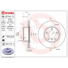 09.C114.11 BREMBO Гальмівний диск
