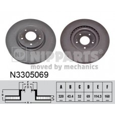 N3305069 NIPPARTS Гальмівний диск
