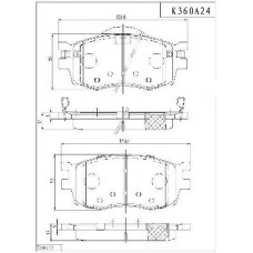 K360A24 NPS Комплект гальмівних колодок дисковий гальм
