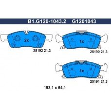 B1.G120-1043.2 GALFER КомплеК т гальмівних колодок, дискове гальмо