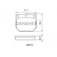DBP78 DANAHER Комплект гальмівних колодок дисковий гальм