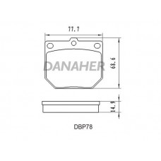 DBP78 DANAHER Комплект гальмівних колодок дисковий гальм