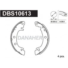 DBS10613 DANAHER Комплект гальмівних колодок