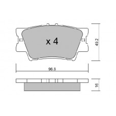 BPTO-2007 AISIN Комплект гальмівних колодок дисковий гальм