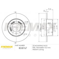 BD-8767 FREMAX Гальмівний диск