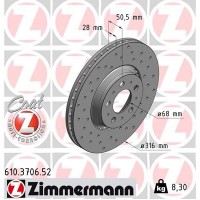 610.3706.52 ZIMMERMANN Гальмівний диск