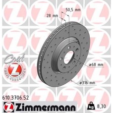 610.3706.52 ZIMMERMANN Гальмівний диск