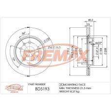 BD-5193 FREMAX Гальмівний диск