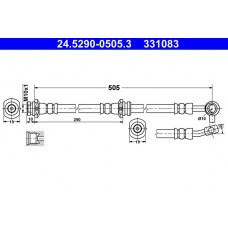 24.5290-0505.3 ATE Гальмівний шланг