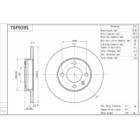 T6F939S AISIN Гальмівний диск