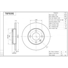 T6F939S AISIN Гальмівний диск