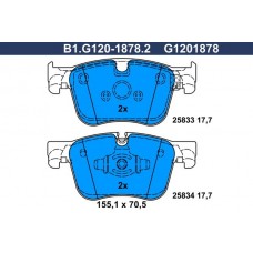 B1.G120-1878.2 GALFER Комплект гальмівних колодок дисковий гальм
