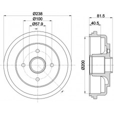 MBD385 MINTEX Гальмівний барабан