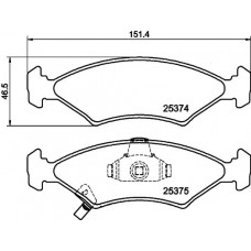 8DB 355 028-891 HELLA Комплект гальмівних колодок дисковий гальм