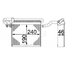 AE 70 000P MAHLE Випарник кондиціонера