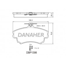 DBP1398 DANAHER Комплект гальмівних колодок дисковий гальм