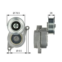 T39103 GATES НАТЯЖИТЕЛЬ РЕМЕНЯ, клиновой зубча