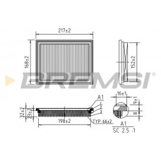 FA0578 BREMSI Повітряний фільтр