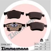 25906.200.1 ZIMMERMANN Комплект гальмівних колодок дисковий гальм