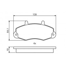 0 986 495 484 BOSCH КомплеК т гальмівних колодок, дискове гальмо