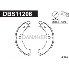 DBS11206 DANAHER Комплект гальмівних колодок