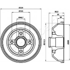 TA-0408 JAPANPARTS Гальмівний барабан
