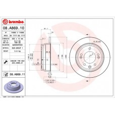 08.A869.11 BREMBO Гальмівний диск