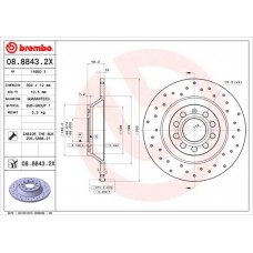 08.8843.2X BREMBO Гальмівний диск