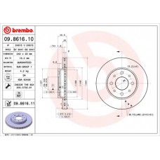 09.8616.10 BREMBO Гальмівний диск