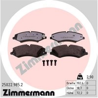 25022.985.2 ZIMMERMANN Комплект гальмівних колодок дисковий гальм