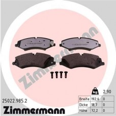 25022.985.2 ZIMMERMANN Комплект гальмівних колодок дисковий гальм