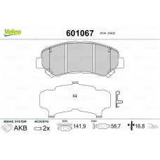 601067 VALEO Комплект гальмівних колодок дисковий гальм