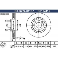 B1.G224-0115.1 GALFER Гальмівний диск