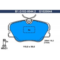 B1.G102-0044.2 GALFER КомплеК т гальмівних колодок, дискове гальмо