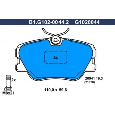 B1.G102-0044.2 GALFER КомплеК т гальмівних колодок, дискове гальмо