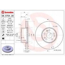 09.5704.20 BREMBO Гальмівний диск