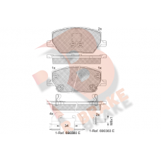 RB2243 R BRAKE Комплект гальмівних колодок дисковий гальм