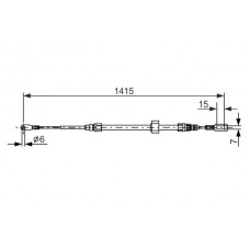 1 987 477 856 BOSCH Тросик, cтояночный тормоз