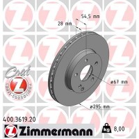 400.3619.20 ZIMMERMANN Гальмівний диск