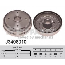 J3408010 NIPPARTS Гальмівний барабан