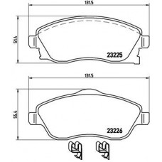 P 59 036 BREMBO Комплект гальмівних колодок дисковий гальм