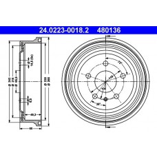 24.0223-0018.2 ATE Гальмівний барабан