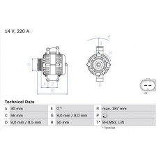 0 986 047 800 BOSCH Генератор