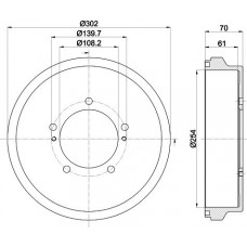 8DT 355 302-721 HELLA PAGID Гальмівний барабан