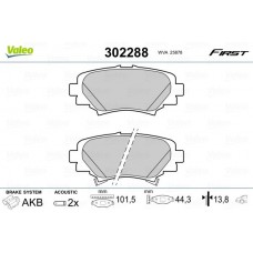 302288 VALEO КомплеК т гальмівних колодок, дискове гальмо