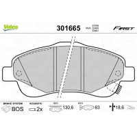 301665 VALEO Комплект гальмівних колодок дисковий гальм